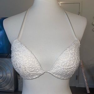 Victoria’s Secret 34B push-up white lace bikini top